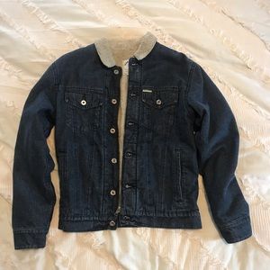 Iron and Resin denim Sherpa motorcycle jacket